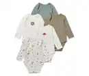 Bild 1 von 5 Baby-Bodys mit Mitwachsfunktion, weiß/braun/grün