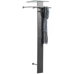 Xora Garderobe, Grau, Klar, Metall, Glas, 70x190x38 cm, Garderobe, Garderoben-Sets & Serien, Garderoben-Sets