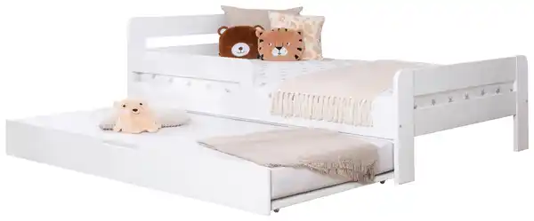 Bild 1 von Bett Bennet mit Ausziehbett ca. 90x200 cm Weiß, Weiß