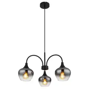Novel Hängeleuchte, Schwarz, Metall, Glas, 120 cm, Lampen & Leuchten, Innenbeleuchtung, Hängelampen, Pendelleuchten