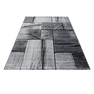Novel Läufer Parma, Schwarz, Textil, Holz, rechteckig, 80x300 cm, Oeko-Tex® Standard 100, für Fußbodenheizung geeignet, schmutzabweisend, Hausstauballergiker lichtunempfindlich, antistatisch, pfl