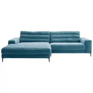 Dieter Knoll Ecksofa Badia, Petrol, Textil, 4-Sitzer, Füllung: Polyurethan (Pur), Ottomane links, 296x207 cm, Goldenes M, Dgm, Typenauswahl, Fußauswahl, Stoffauswahl, seitenverkehrt erhältlich, Ho