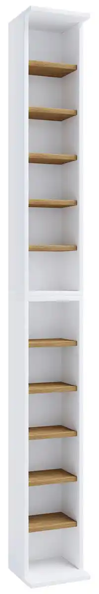 Bild 1 von CD-Regal Bigol ca. 21x180 cm Weiß/Eiche, Weiß, Honigeiche
