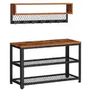 Bild 1 von Mid.you Garderobe, Schwarz, Dunkelbraun, Metall, Holzwerkstoff, 2-teilig, 73x45.5x30 cm, Garderobe, Garderoben-Sets & Serien