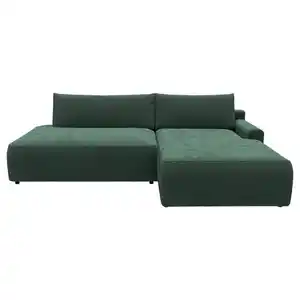 Trendmanufaktur Eckschlafsofa Prag, Dunkelgrün, Textil, 4-Sitzer, Füllung: Schaumstoff, 253x167 cm, Made in Europe, Schlafen auf Sitzhöhe, Rücken echt, Armteil rechts, Wohnzimmer, Sofas & Couches