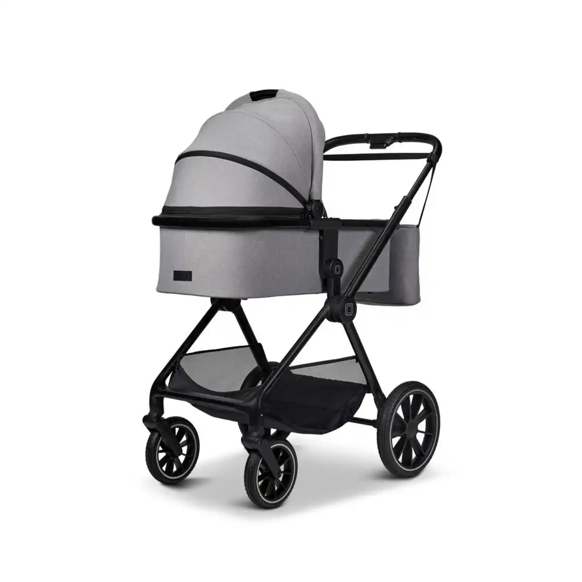 Bild 1 von Moon Kombikinderwagen Clicc, Grau, Textil, 61x114x84 cm, EN 1888, Teleskopgriff, abnehmbarer Schutzbügel, Sitz umsetzbar, mit Tragegriff, Griff in Lederoptik, für Babyschale geeignet, 5-Punkte-Gurt