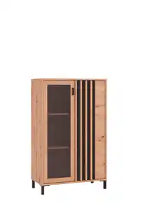 Highboard Laval Schwarz/Eiche Artisan, Schwarz, Eiche Artisan