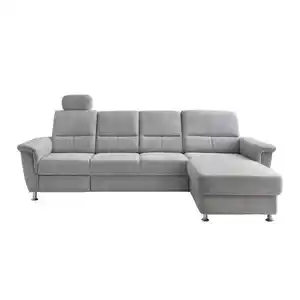 Livetastic Ecksofa, Silber, Textil, Uni, 5-Sitzer, Ottomane rechts, L-Form, 292x165 cm, seitenverkehrt erhältlich, Rücken echt, USB-Anschluss, Relaxfunktion, Herz-Waage-Funktion, USB-C-Anschluss, W