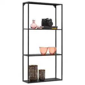 Landscape Wandregal, Schwarz, Metall, 45x90x15 cm, Typenauswahl, Wohnzimmer, Regale, Wandregale