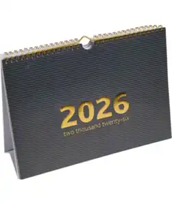 Tisch-Familienkalender 2026, schwarz