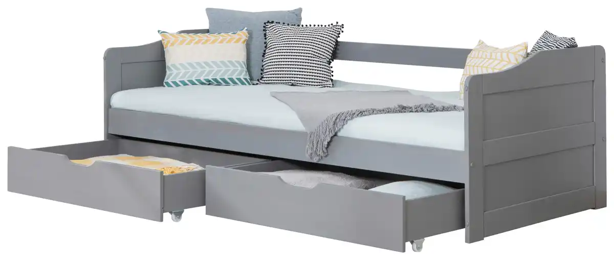 Bild 1 von Stauraumbett Holz Nelly ca. 96x204 cm Hellgrau, Hellgrau