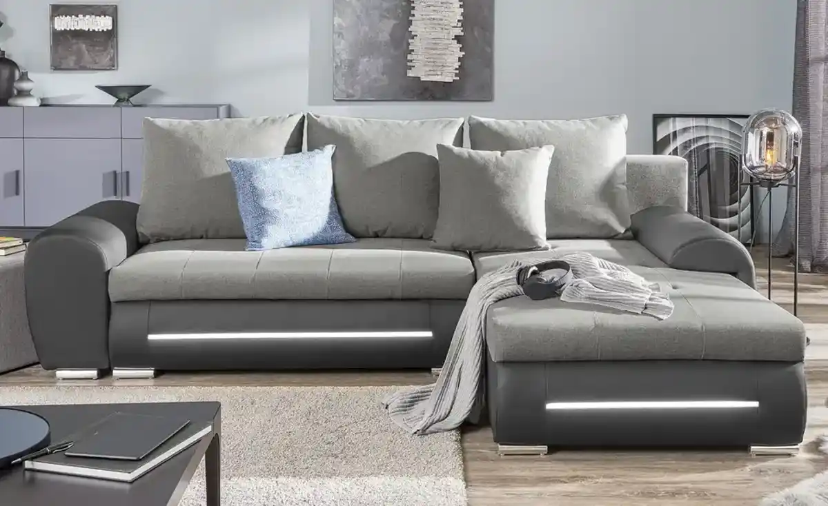 Bild 1 von Ecksofa mit Beleuchtung und Schlaffunktion Emma