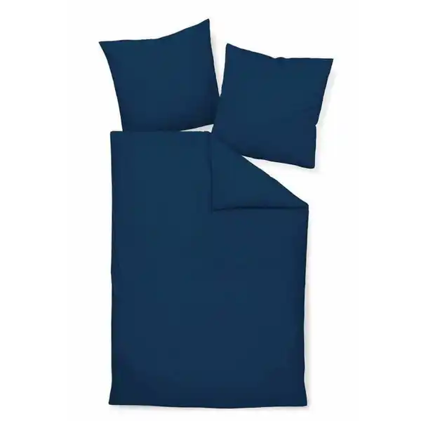 Bild 1 von Janine Bettwäsche, Blau, Textil, Uni, 135x200 cm, Textiles Vertrauen - Oeko-Tex®, schadstoffgeprüft, bügelleicht, atmungsaktiv, Schlaftextilien, Bettwäsche, Bettwäsche, Seersucker-Bettwäsche