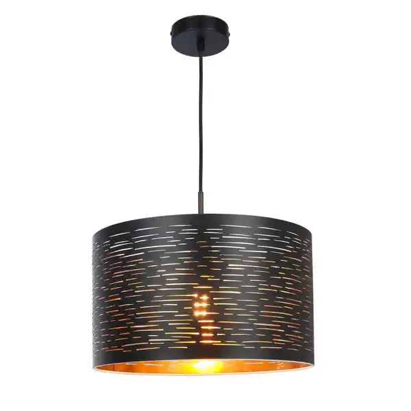 Bild 1 von Globo Hängeleuchte Tunno, Schwarz, Gold, Metall, Kunststoff, 120 cm, Lampen & Leuchten, Innenbeleuchtung, Hängelampen