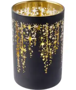 Teelichthalter Weihnachten, schwarz