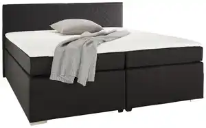 Boxspringbett Mali New in Schwarz ca. 180x200cm, Schwarz