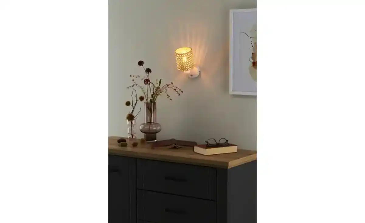 Bild 1 von KHG Wand-/Deckenstrahler, weiß `Wiener Geflecht`mit Schalter