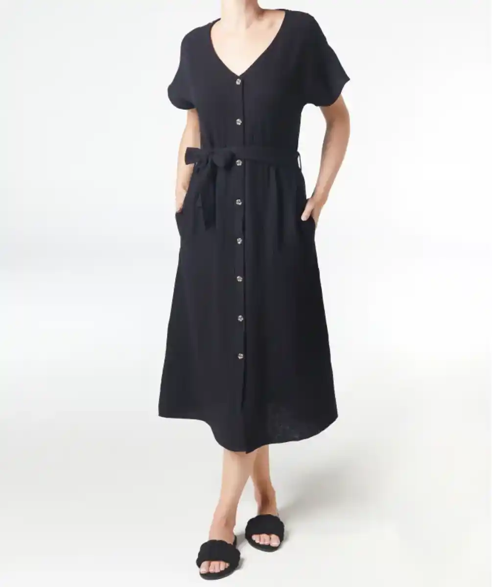 Bild 1 von Musselinkleid, schwarz