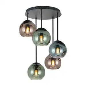 Novel Hängeleuchte, Blau, Grün, Rot, Schwarz, Metall, Glas, rund,rund, 58 cm, RoHS, CE, Lampen & Leuchten, Innenbeleuchtung, Hängelampen