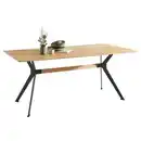 Bild 1 von Linea Natura Esstisch, Schwarz, Eiche, Holz, Metall, Asteiche, massiv, rechteckig, X-Form, 100x75x240 cm, in verschiedenen Größen erhältlich, Holzmöbel, Holztische, Esstische Holz