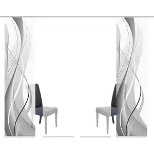 Xxxl Flächenvorhang Carlisle, Grau, Textil, Wellen, 4x60x245 cm, Seidenoptik, mit Paneelwagen, Wohntextilien, Gardinen & Vorhänge, Schiebegardinen