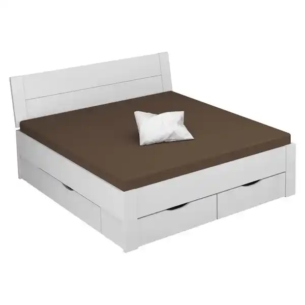 Bild 1 von Xora Stauraumbett Aditio Beds, Weiß Hochglanz, Holzwerkstoff, 4 Schubladen, 160x200 cm, Blauer Engel, Goldenes M, Made in Germany, Lattenrosthöhe individuell einstellbar, in verschiedenen Holzdekor
