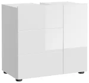 Waschbeckenunterschrank Vira ca. 60x56 cm Weiß hochglanz, Weiß Hochglanz