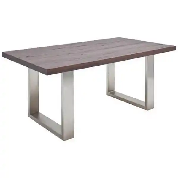 Bild 1 von Novel Esstisch, Eiche, Edelstahl, Holz, Metall, Eiche, massiv, rechteckig, U-Form, 100x77x200 cm, in verschiedenen Größen erhältlich, Esszimmer, Tische, Esstische