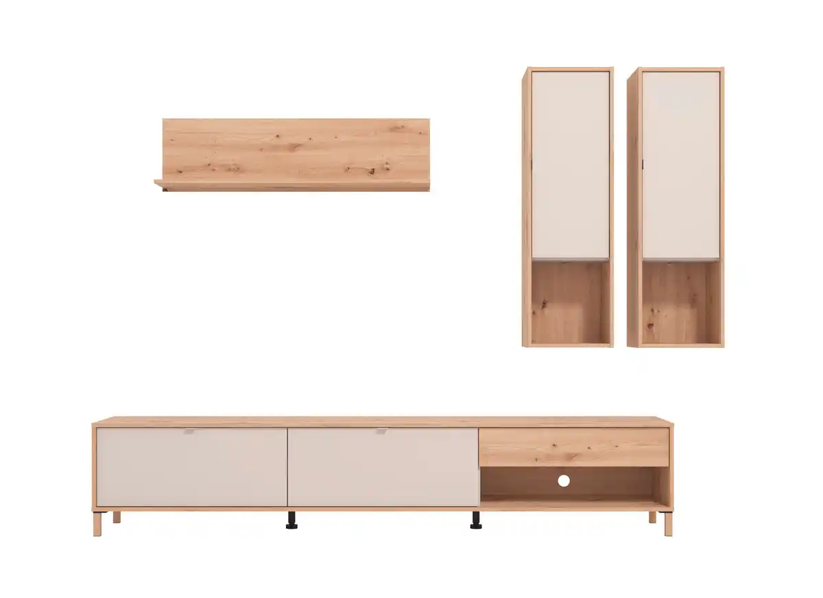 Bild 1 von Wohnwand Norwich 1 Kaschmir/Eiche Artisan, Kaschmir, Eiche Artisan