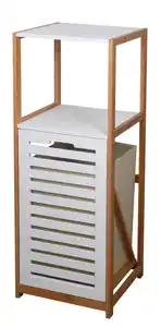 Badezimmerregal in Beige/Weiß/Natur, Weiß