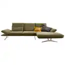 Bild 1 von Koinor Ecksofa, Grün, Textil, Uni, 3-Sitzer, Ottomane rechts, L-Form, 314x159 cm, Goldenes M, Fußauswahl, Stoffauswahl, seitenverkehrt erhältlich, Hocker Rücken echt, individuell planbar, Wohnzim