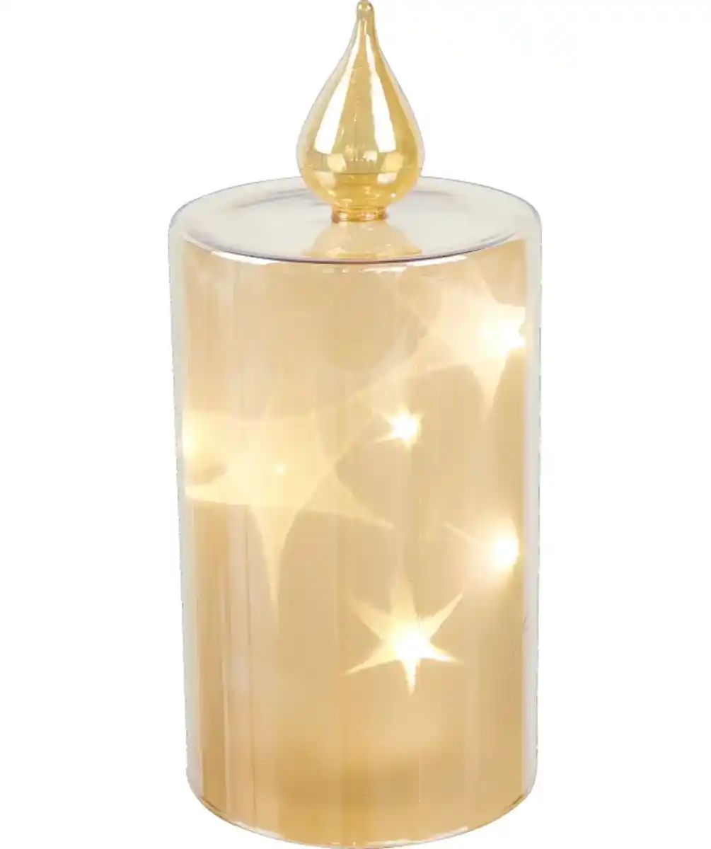 Bild 1 von LED-Glaskerze Weihnachten, gold