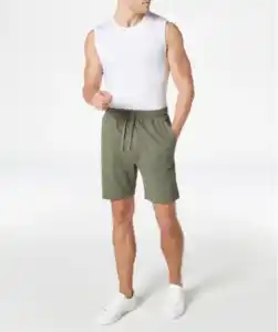 Shorts aus strukturiertem Stoff, Khaki