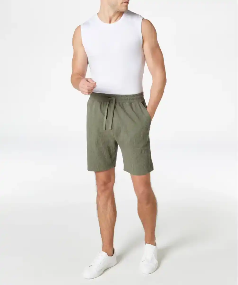 Bild 1 von Shorts aus strukturiertem Stoff, Khaki