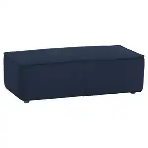 Chilliano Hocker around the block, Blau, Leder, Echtleder, Longlife-Leder, Uni, rechteckig, 120x39x60 cm, Goldenes M, Emas, Made in EU, Dgm, Wohnzimmer, Hocker, Sitzhocker
