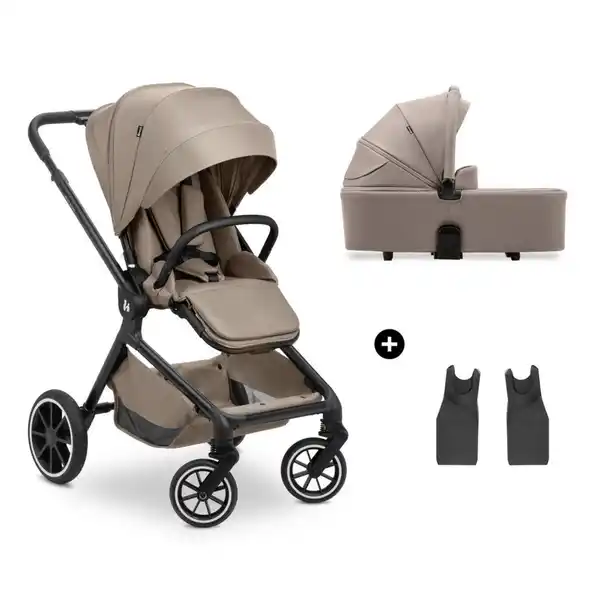 Bild 1 von Hauck Kombikinderwagen Move N Care Set, Hellbraun, Metall, Kunststoff, Textil, 61x105x100 cm, EN 1888, UV 50+, Feststellbremse, Federung, 5-Punkte-Gurt, für Babyschale geeignet, Griff in Lederoptik,