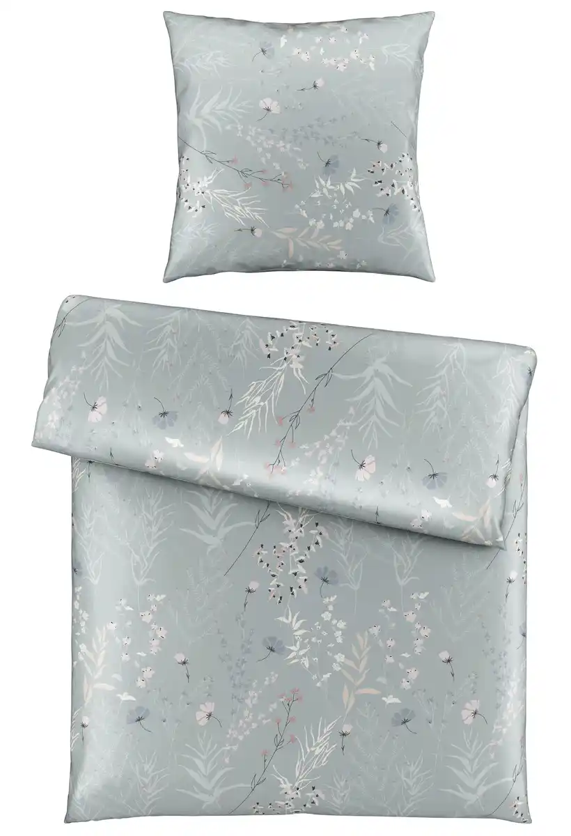 Bild 1 von Bettwäsche Lina Grün ca. 135x200cm, Grau