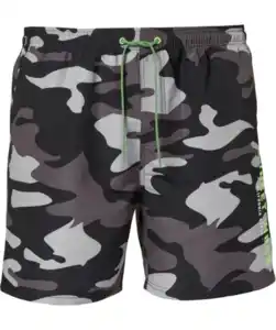 Badeshorts Camouflage, schwarz