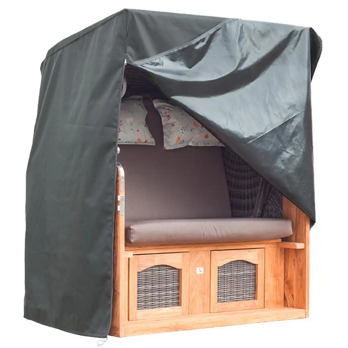 Bild 1 von Gardenson Schutzhülle, Dunkelgrau, Kunststoff, 128x165x95 cm, UV-beständig, Aufbewahrung & Schutzhüllen, Gartenmöbel-Schutzhüllen