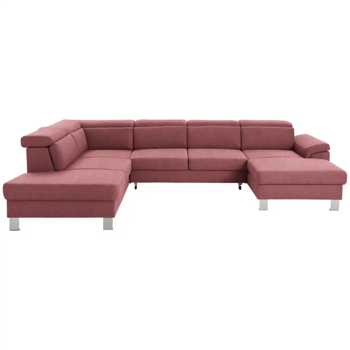 Bild 1 von Xora Wohnlandschaft, Hellrot, Textil, 5-Sitzer, U-Form, 320x226 cm, Stoffauswahl, seitenverkehrt erhältlich, Hocker Rücken echt, Wohnzimmer, Sofas & Couches, Wohnlandschaften, Wohnlandschaften in U
