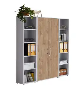 Aktenschrank Office Edition Sw Set 3 Grau/Eichefarben, Grau, Eichefarben