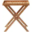 Bild 1 von Mid.you Tabletttisch, Teak, Holz, Teakholz, rechteckig, X-Form, 40x65x60 cm, Wohnzimmer, Wohnzimmertische, Beistelltische