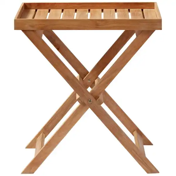 Bild 1 von Mid.you Tabletttisch, Teak, Holz, Teakholz, rechteckig, X-Form, 40x65x60 cm, Wohnzimmer, Wohnzimmertische, Beistelltische