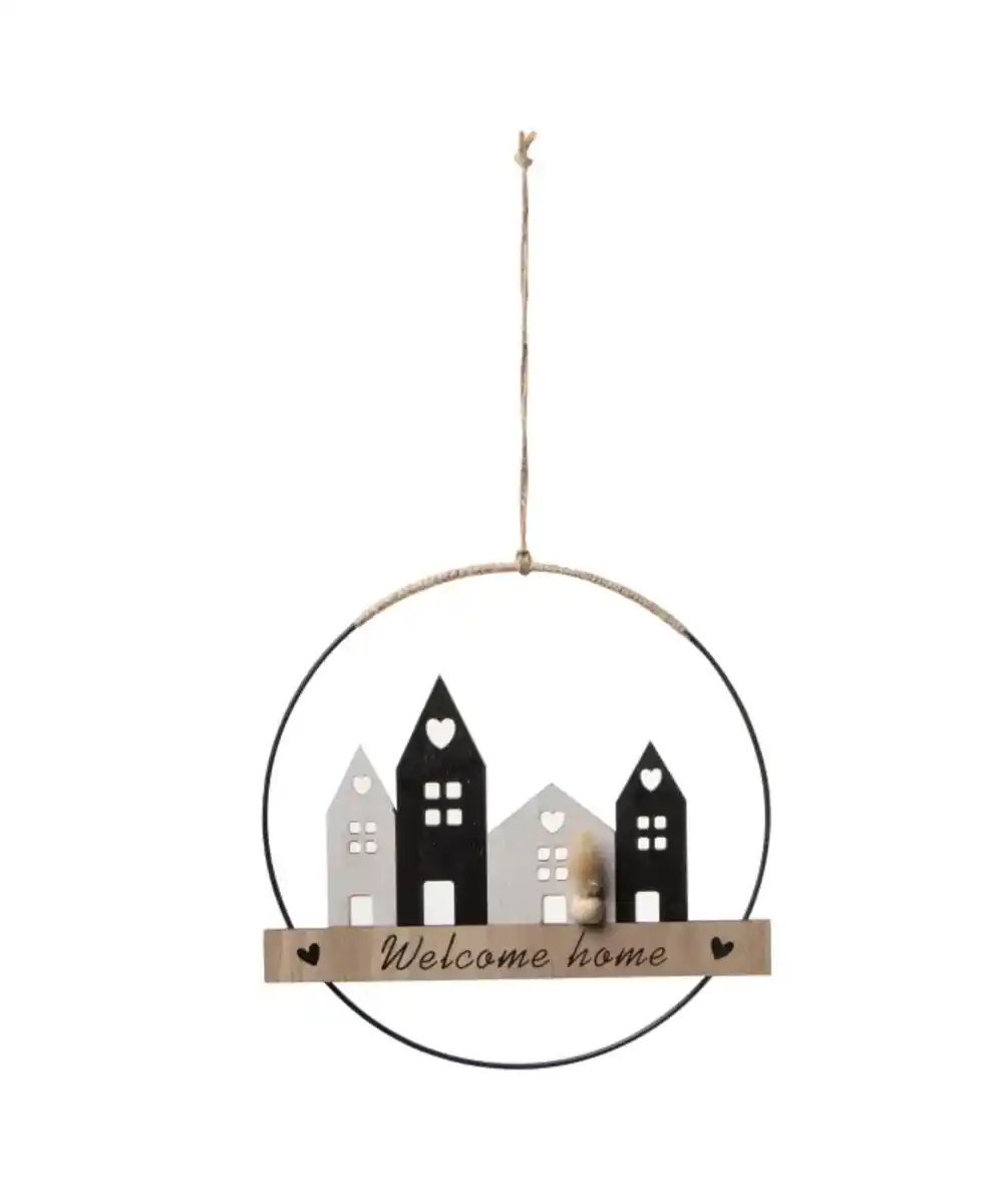 Bild 1 von Hängedeko mit Häusern, schwarz/weiß
