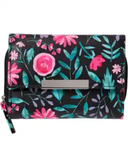 Geldbörse mit Blumen, Blumendruck