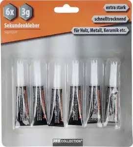 Sekundenkleber, 6 St. = 18-g-Packg.