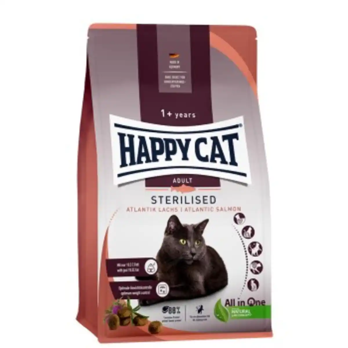 Bild 1 von HAPPY CAT Sterilised Trockenfutter Katze Adult, Atlantik-Lachs 1,3 kg