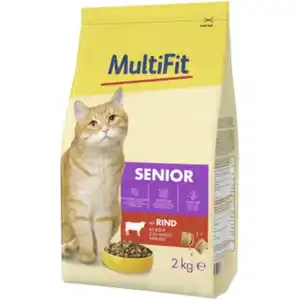 MultiFit Trockenfutter Katze, Senior, Rind 2 kg