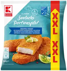 K-CLASSIC Seelachs-Portionsfilet XXL, 6 St. = 960-g-Großpackg.