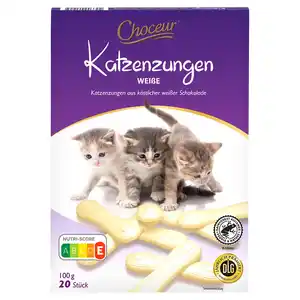 CHOCEUR Katzenzungen 100 g, weiße Schokolae